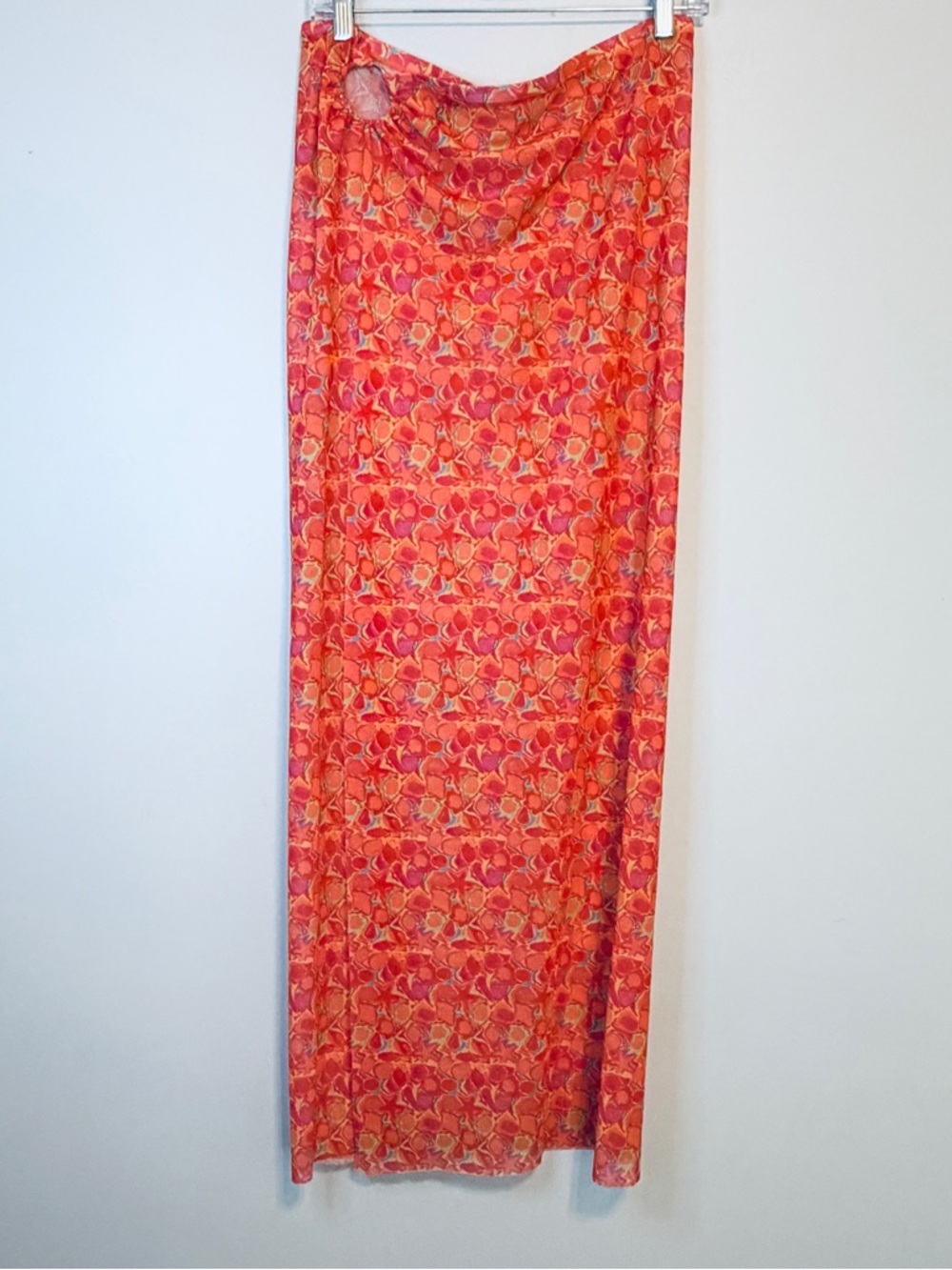 Kendall & Kylie Coral Pink Floral Swim Sarong Cover-Up